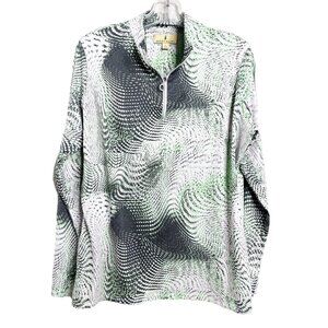 Sport Haley Large 1/4 Zip Pullover Long Sleeve Geometric Golf Tennis Top EUC